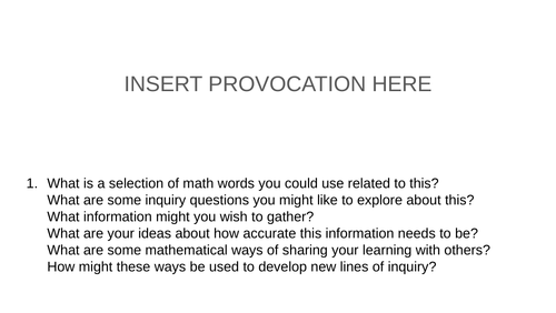 MYP Maths C D Provocations and Prompts