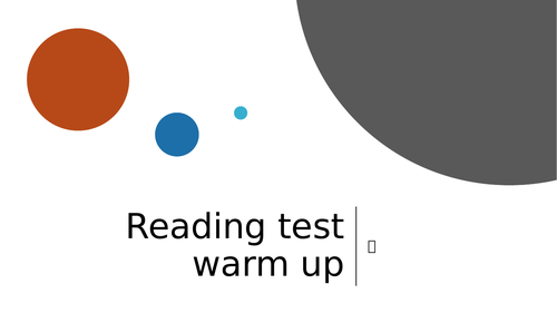 KS2 reading SATs reading warm up