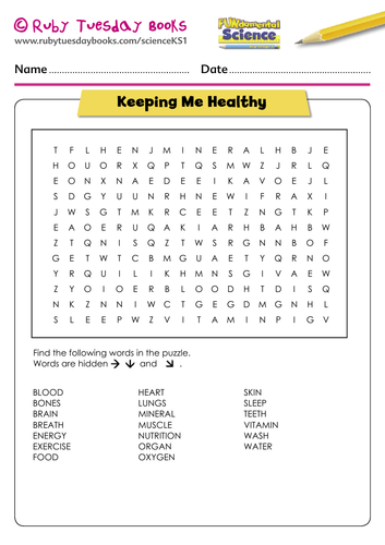 Keeping me healthy word search