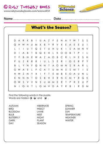 What's the season? word search