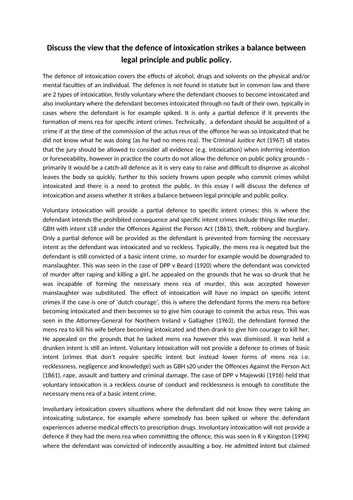 Applied Law Unit 3 Intoxication