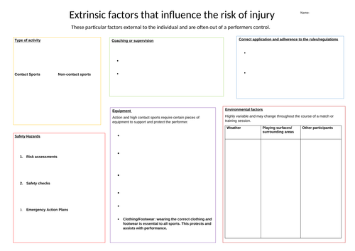 Extrinsic Factors Worksheet