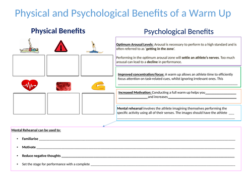 Physical and Psychological benefits of a warm up