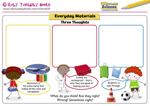 Three Thoughts - Everyday Materials. Addressing themes and misconceptions