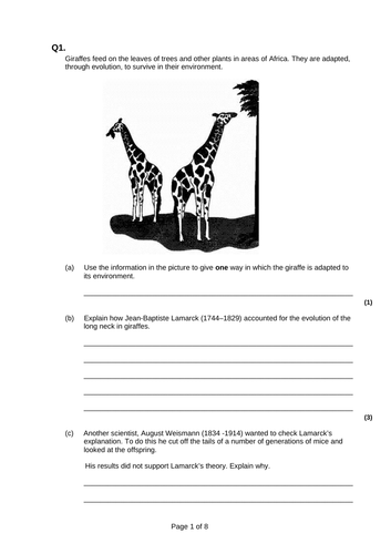 9-1 AQA GCSE Biology - U6 L5-7 Variation and Evolution