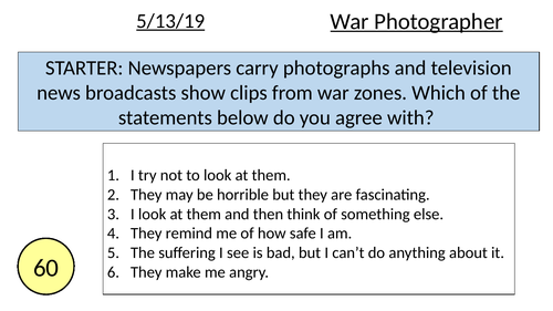 essay question on war photographer