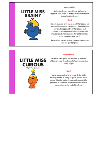 Little Miss Non-Doer Task Cards