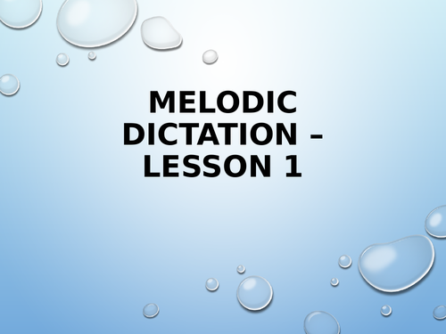 GCSE Music-Melodic Dictation