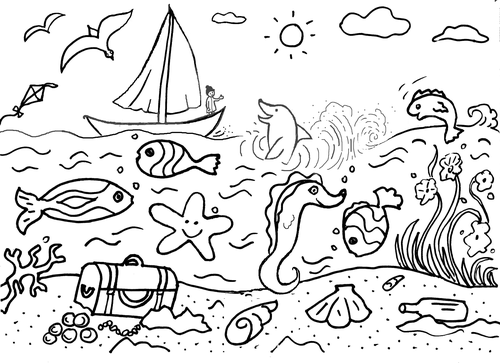 Ocean Life Colouring Sheet