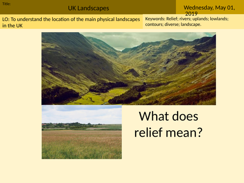 GCSE AQA Geography UK Landscapes Introduction Lesson 1