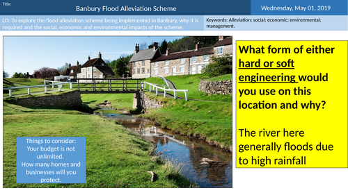 GCSE AQA Geography Banbury Flood Alleviation Scheme Lesson 20