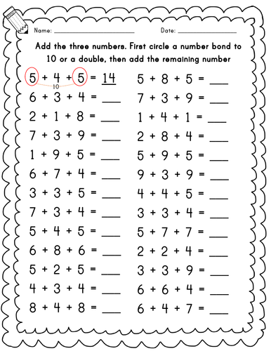 add 3 numbers teaching resources