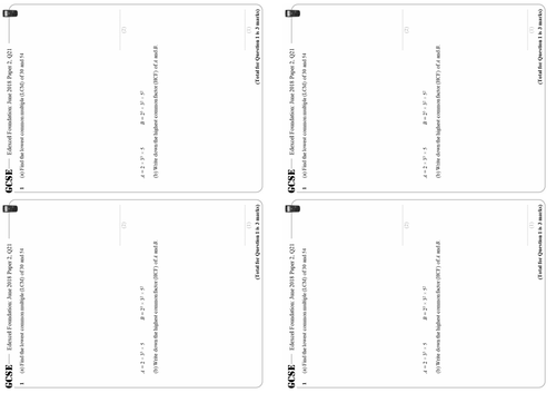 HCF & LCM with Prime Factorisation - Foundation & Higher GCSE Questions