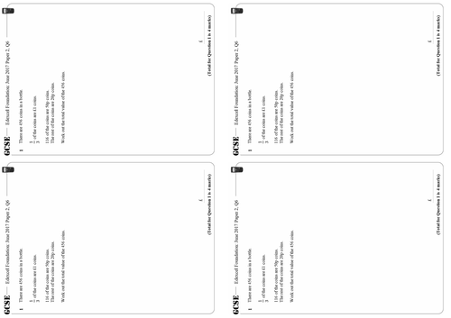 Fractions of Quantities - Foundation & Higher GCSE Questions