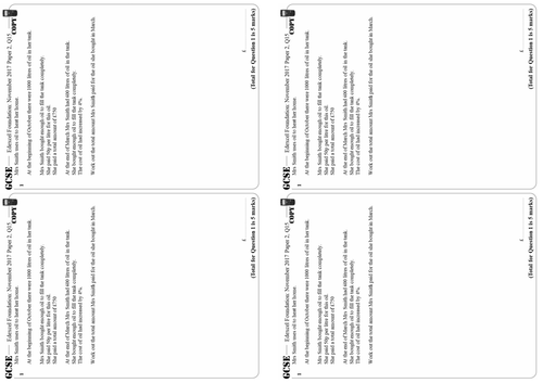 Percentage Change - Calculator - Foundation GCSE Questions