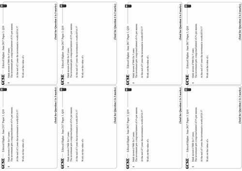 Repeated Percentage Change - Higher GCSE Questions