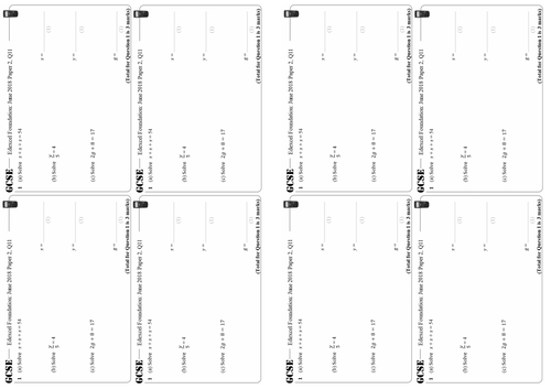 Solving Linear Equations - Foundation GCSE Questions