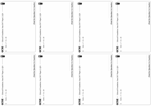 Solving Quadratic Equations - Foundation & Higher GCSE Questions