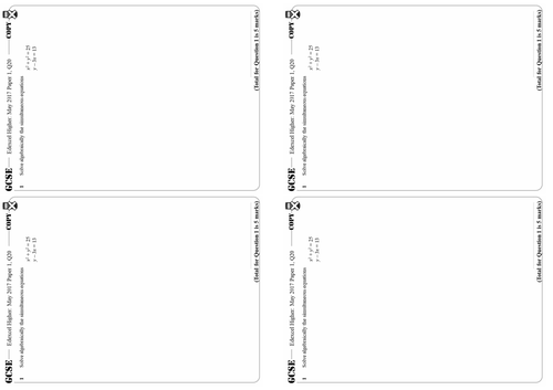 Solving Simultaneous Linear & Non-Linear Equations Algebraically - Higher GCSE Questions