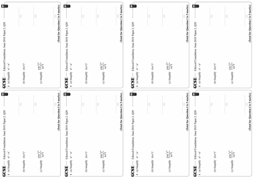 Simplifying Squared & Cubed Expressions - Foundation & Higher GCSE Questions