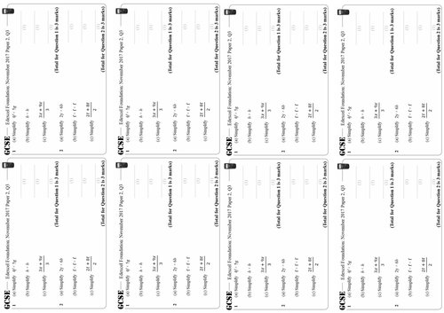 Simplifying Expressions - Foundation & Higher GCSE Questions