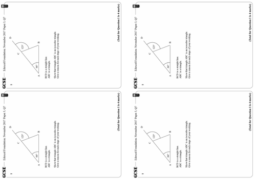 Basic Angle Facts - Foundation GCSE Questions