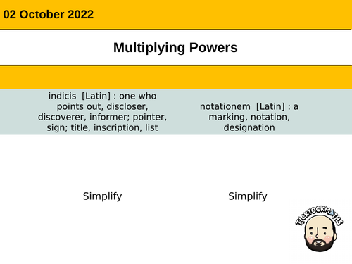 Index Laws : Multiplication