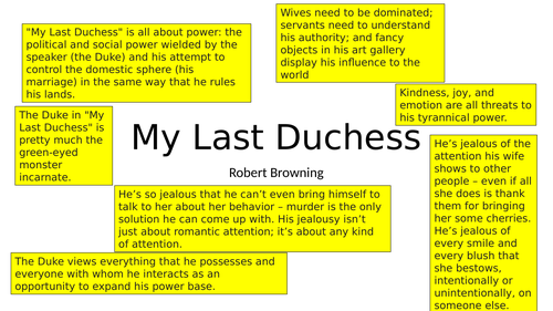 My Last Duchess AQA Power and Conflict