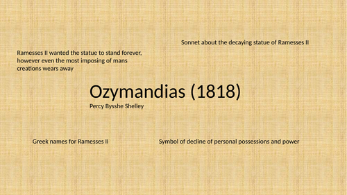 Fully annotated Ozymandias poem for AQA power and conflict