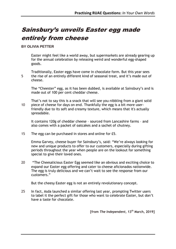 RUAE 'In Your Own Words' Practice