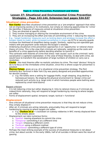 AQA A Level Sociology- ALL notes on crime prevention