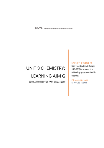 LEARNING AIM G QUESTIONS - UNIT 3 EXAMINED - L3 Applied Science