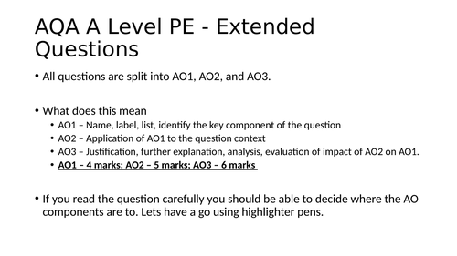 How to plan and structure responses to extended questions - A Level PE