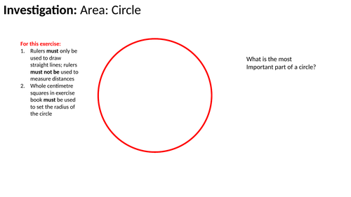 Area: Circles: Investigation
