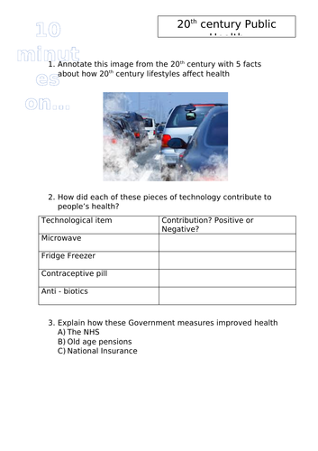 10 minute revision homeworks on People's Health