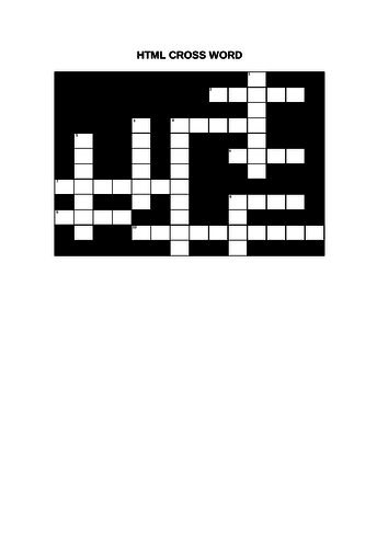 HTML Crossword Teaching Resources