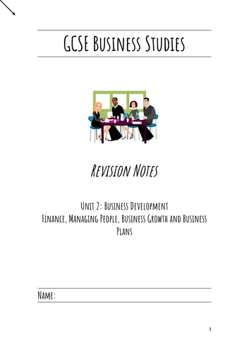 GCSE Business Studies Unit 1 & Unit 2 Revision booklet bundle
