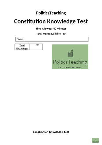 UK Government - End of Topic/Revision Tests Bundle (Editable)