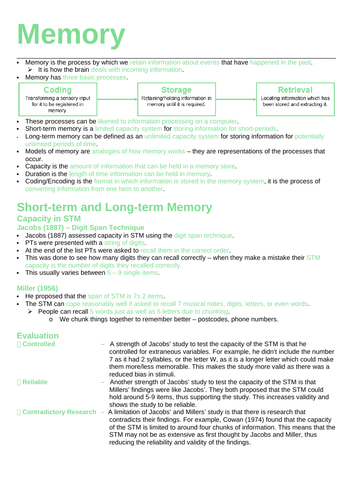 Complete content for Memory