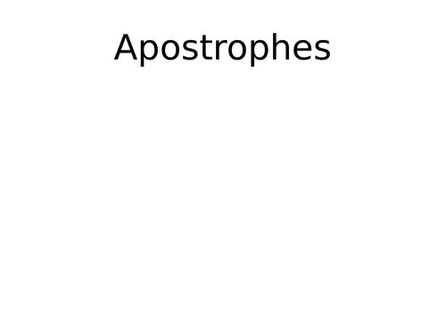 Year 1/2 Apostrophes for Contraction PPT