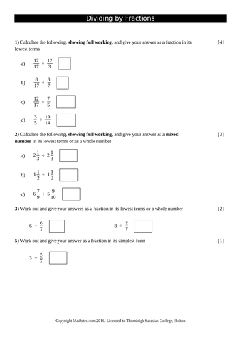 Multiplying & Dividing Fractions Lessons