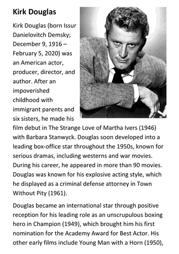 Kirk Douglas Handout