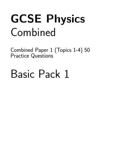 AQA GCSE Science Trilogy: 50 Revision Calculations (Physics Paper 1)