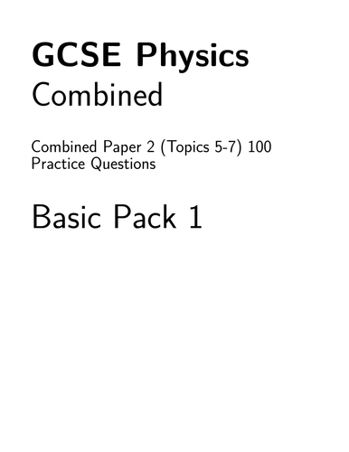 AQA GCSE Science Trilogy: 100 Revision Calculations (Physics Paper 2)