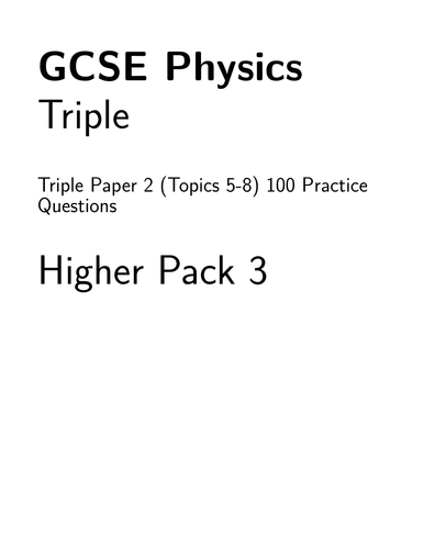 AQA GCSE Physics: 100 Revision Calculations (Physics Paper 2)