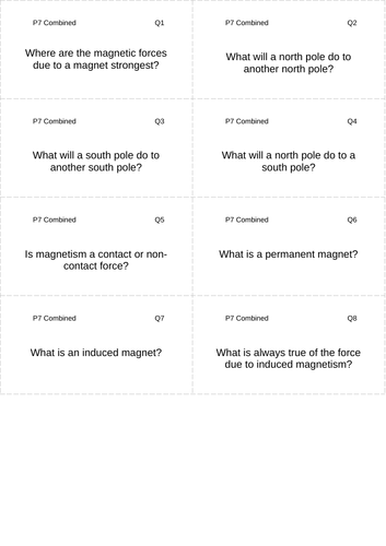 AQA GCSE Physics / Trilogy - Revision Cards (P7)