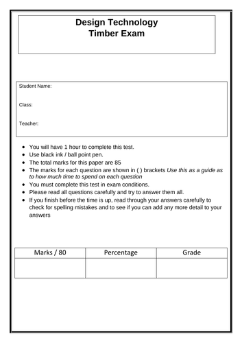 Timber Exam