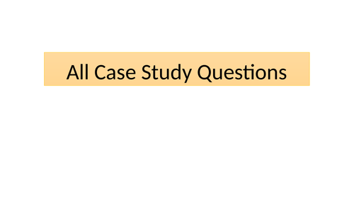 Case study questions and answers from the past 5 years iGCSE