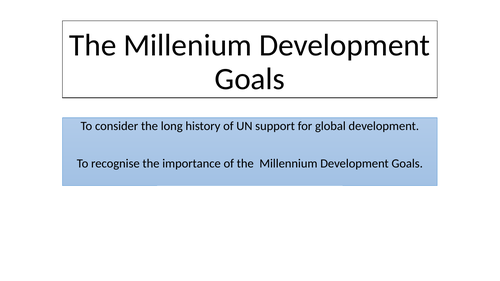 The Millennium Development Goals