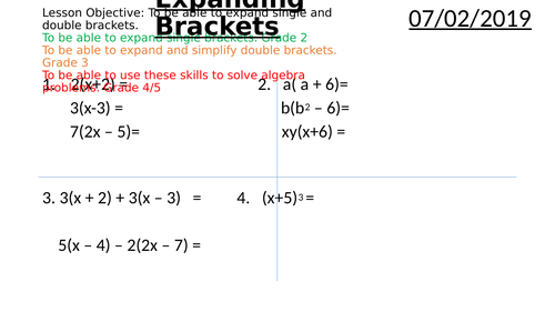 Expanding Brackets Teaching Resources